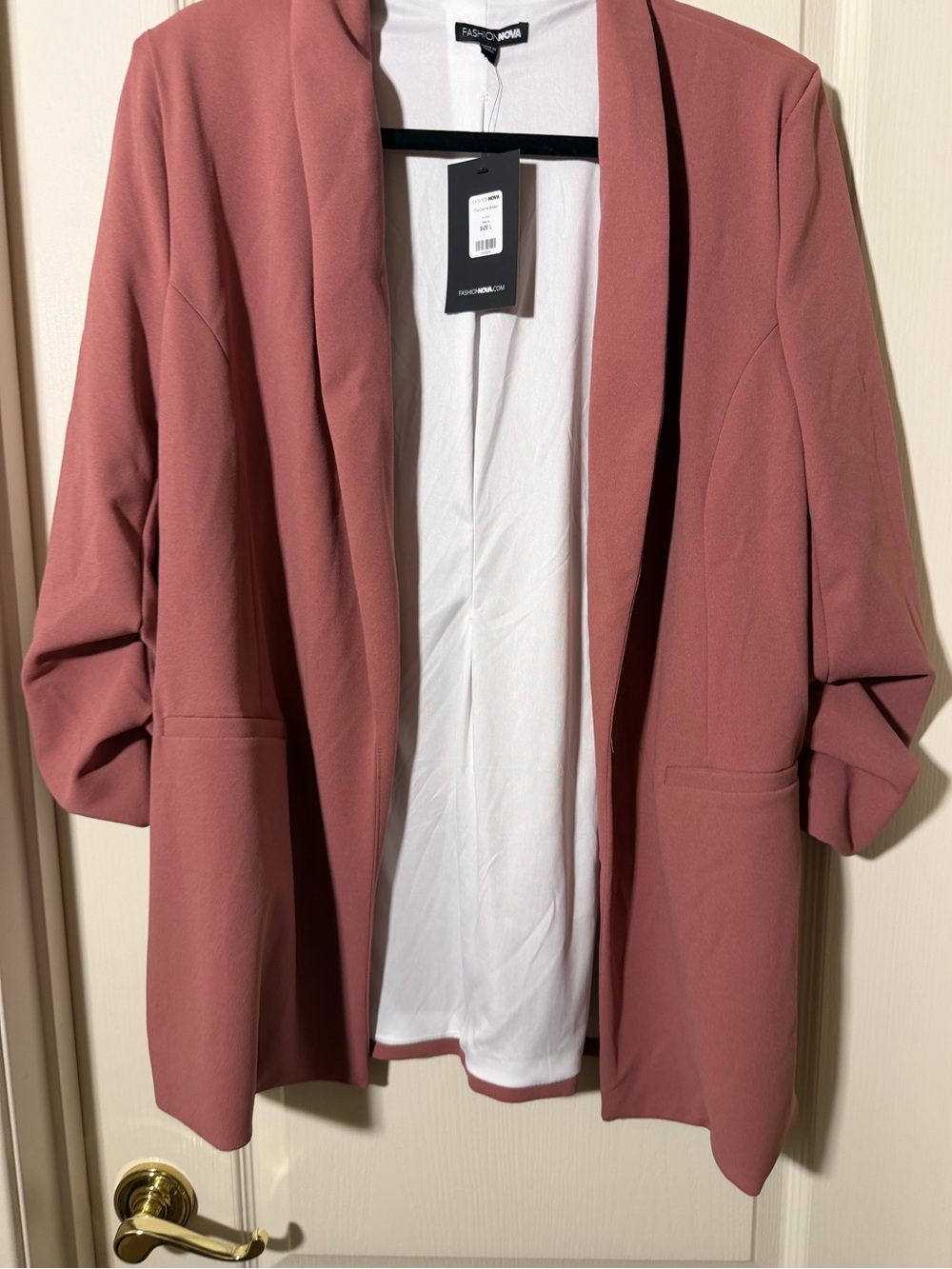 Fashion Nova mauve Open Front Blazer